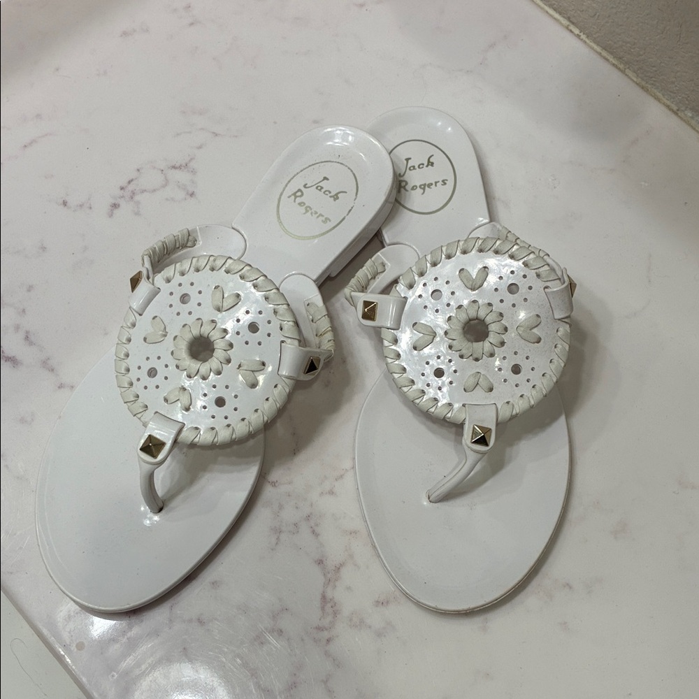 Jack Rogers Cream and White Sandals